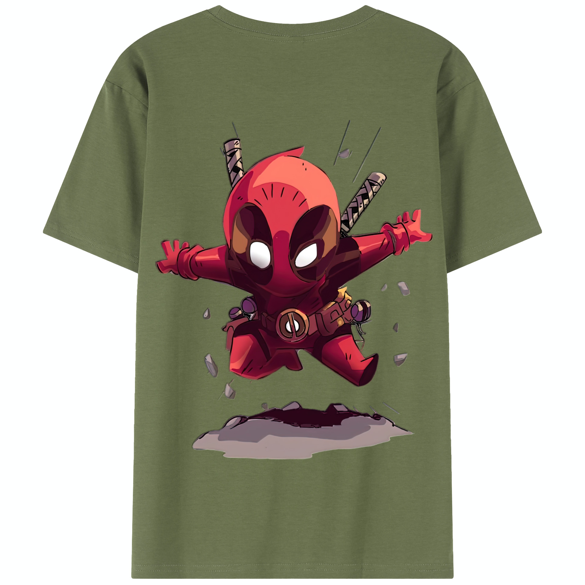 （画像用） Deadpool デッドプール 綿100％半袖Tシャツ（背面プリント）
